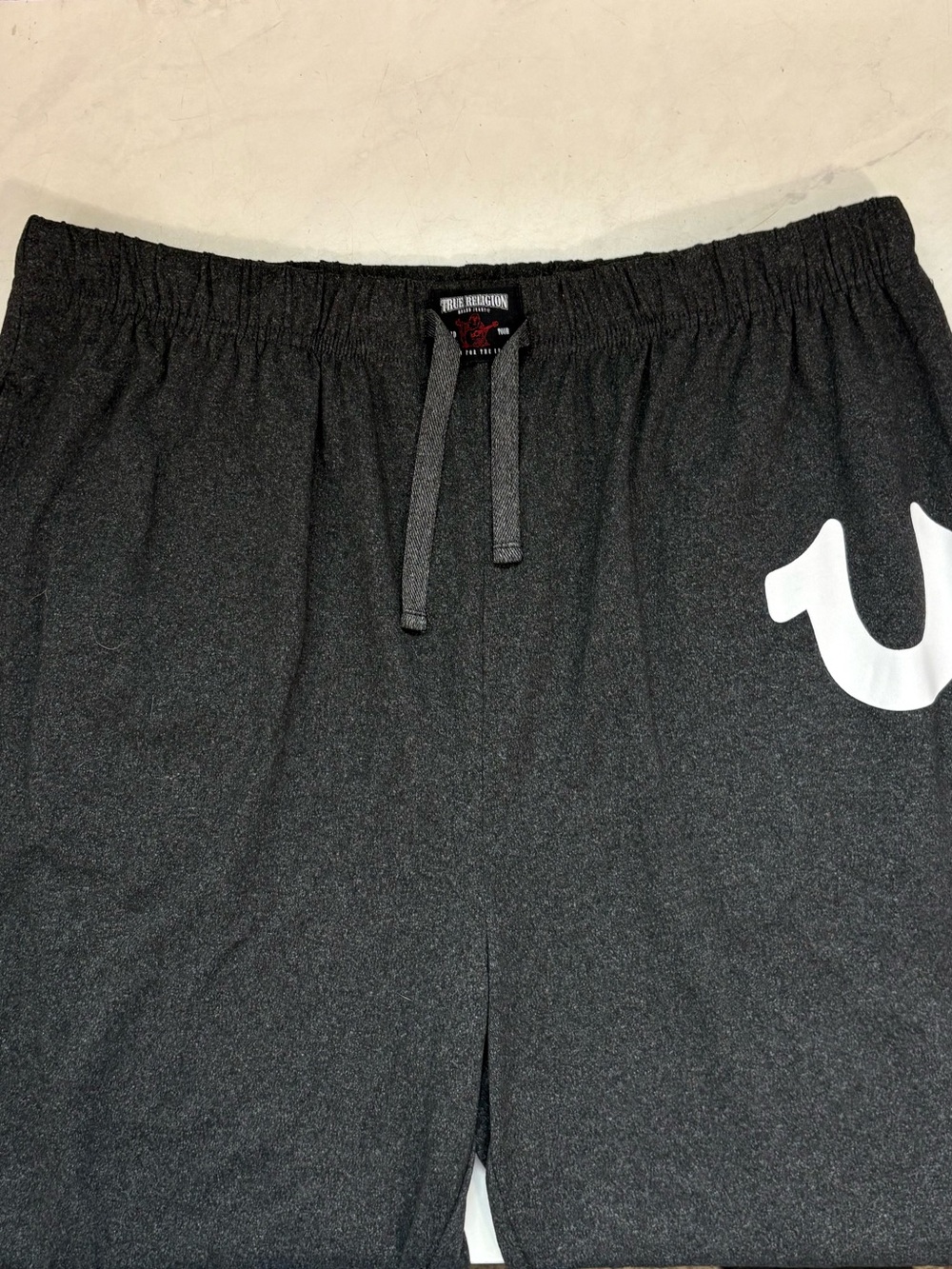 True Religion Men’s Medium Gray Drawstring Jogger Sweatpants Loungewear Neutral - Picture 3 of 6